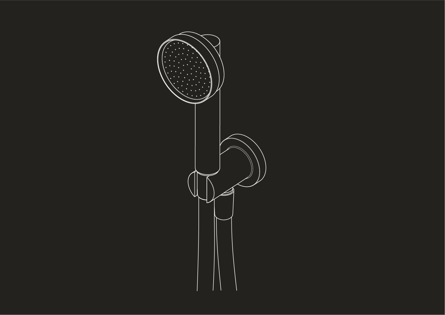 Wall Mounted Rose Hand Shower with Combined Outlet & Mount by Studio Ore