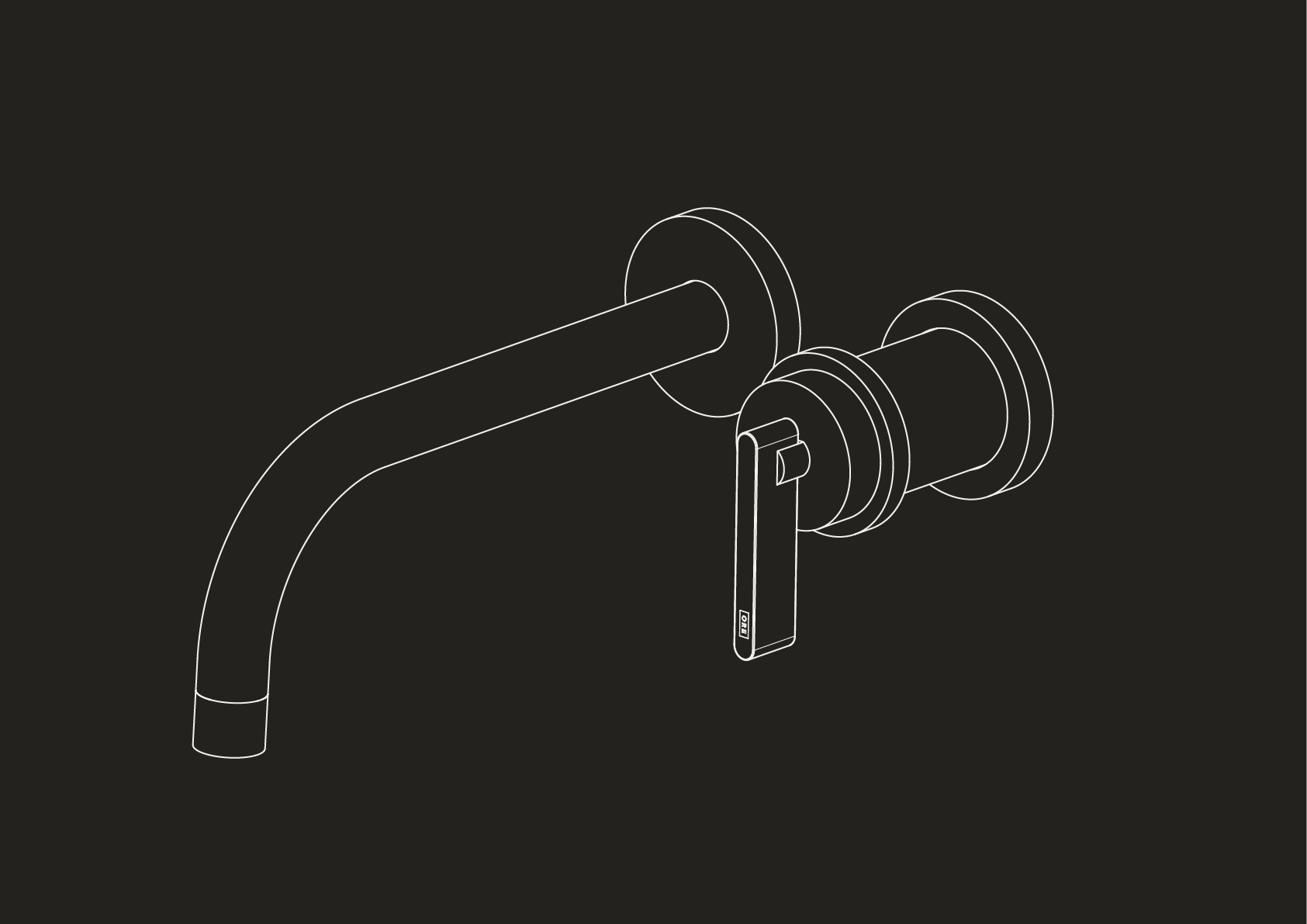 Chapter One - Two Hole Wall Mounted Basin Mixer by Studio Ore