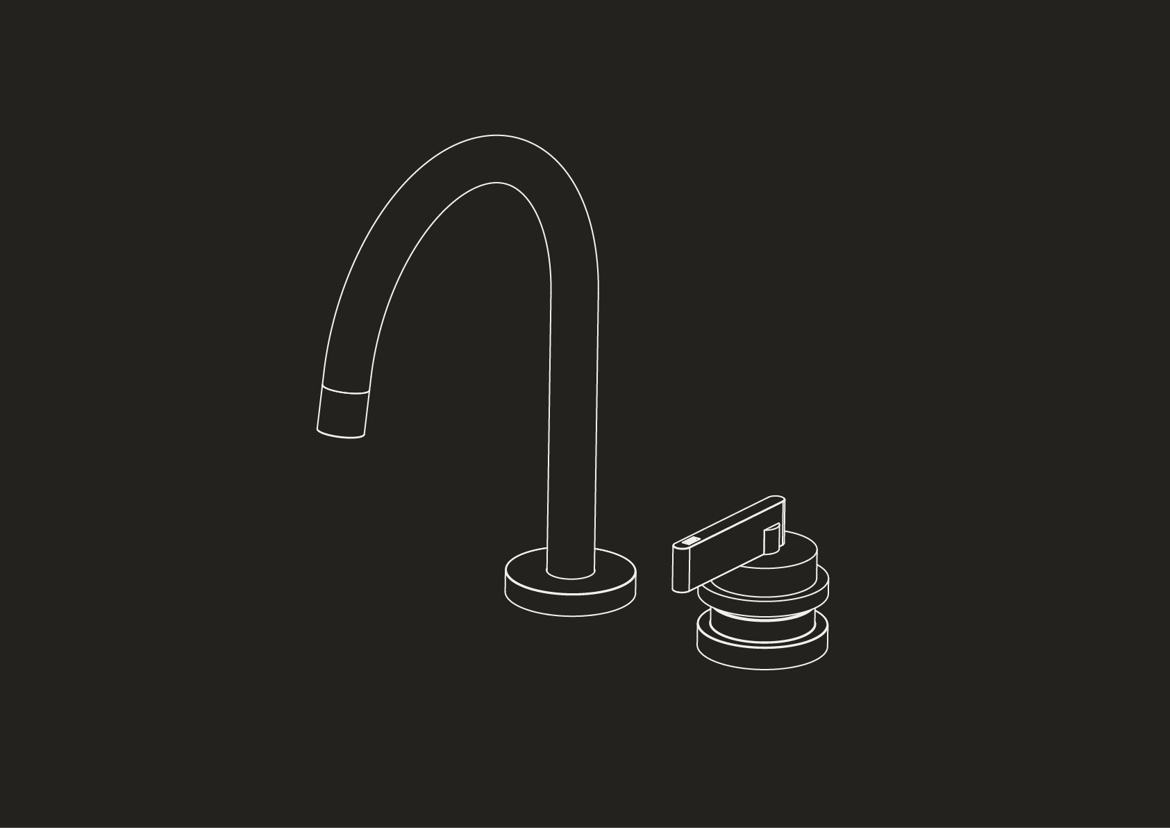Chapter One - Two Hole Deck Mounted Basin Mixer by Studio Ore