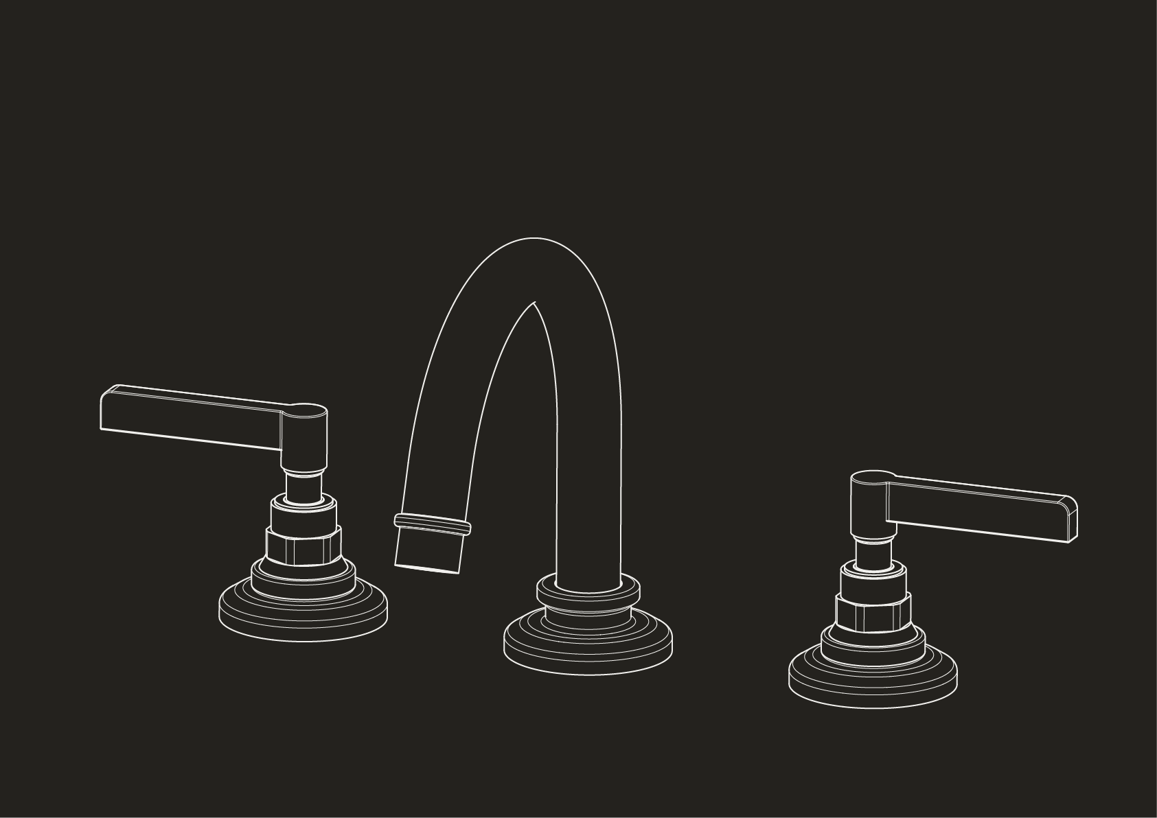 Chapter Two - Three Hole Deck Mounted Basin Tap by Studio Ore