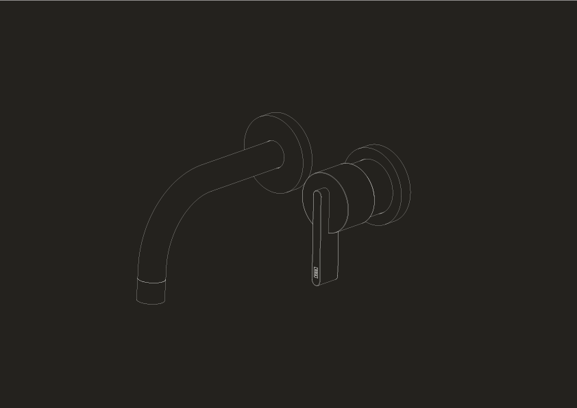 Chapter Three - Long Spout Wall Mounted Basin Mixer by Studio Ore
