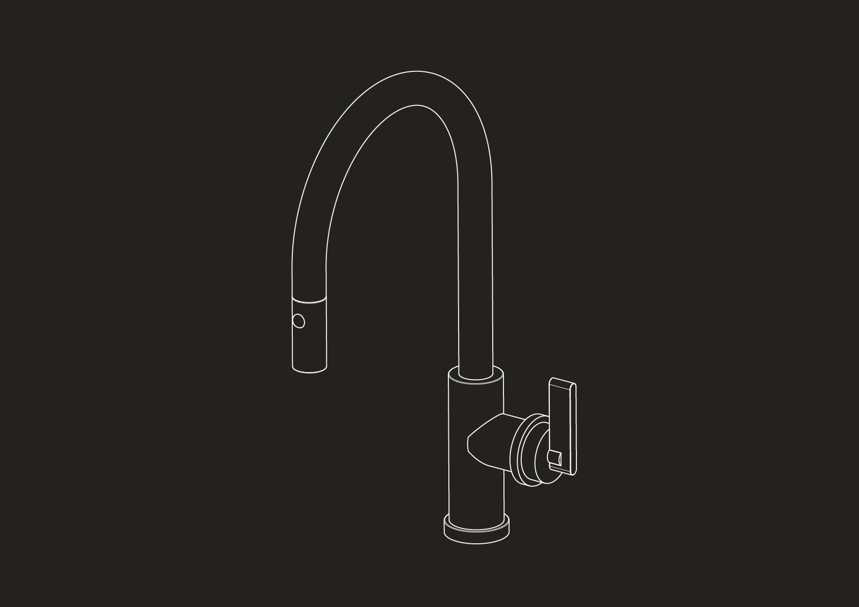 Chapter One - Deck Mounted Kitchen Mixer with Pull Out Hand Rinse by Studio Ore