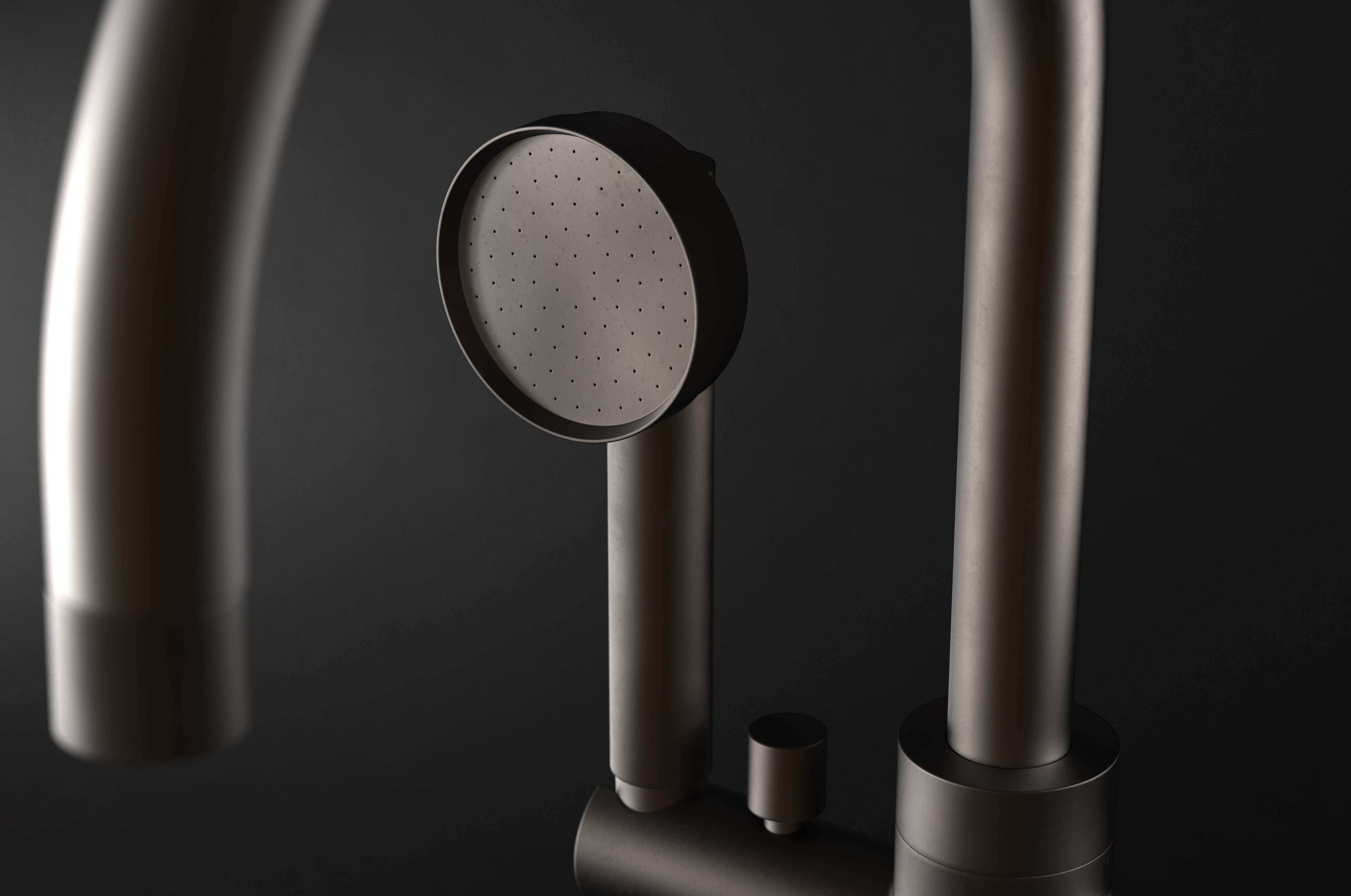 Chapter Three - Floor Mounted Bath Mixer with Hand Shower by Studio Ore