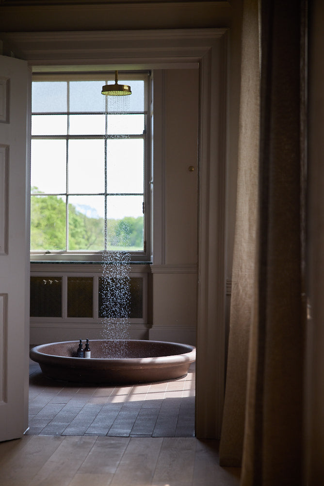 Guest bathroom at Denton Hall, Yorkshire, UK