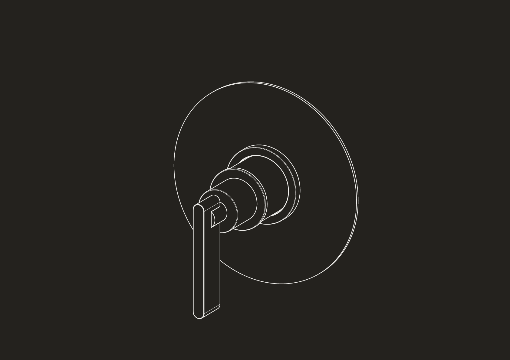 Chapter One - Shower Thermostat Control with Two Outlets & Backplate by Studio Ore