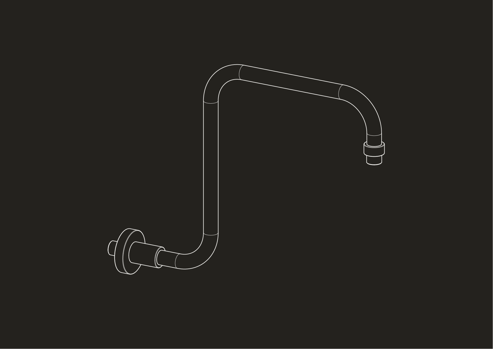 Wall Mounted Bridge Shower Arm by Studio Ore