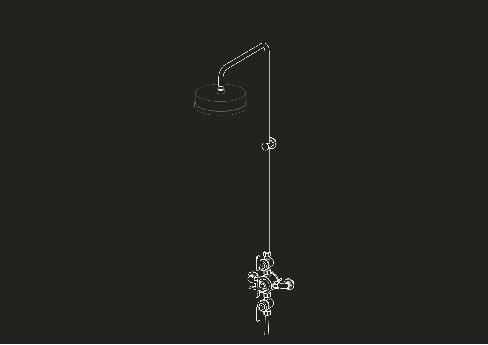 Chapter One - Triple Exposed Shower Thermostat with Volume Controls double curve