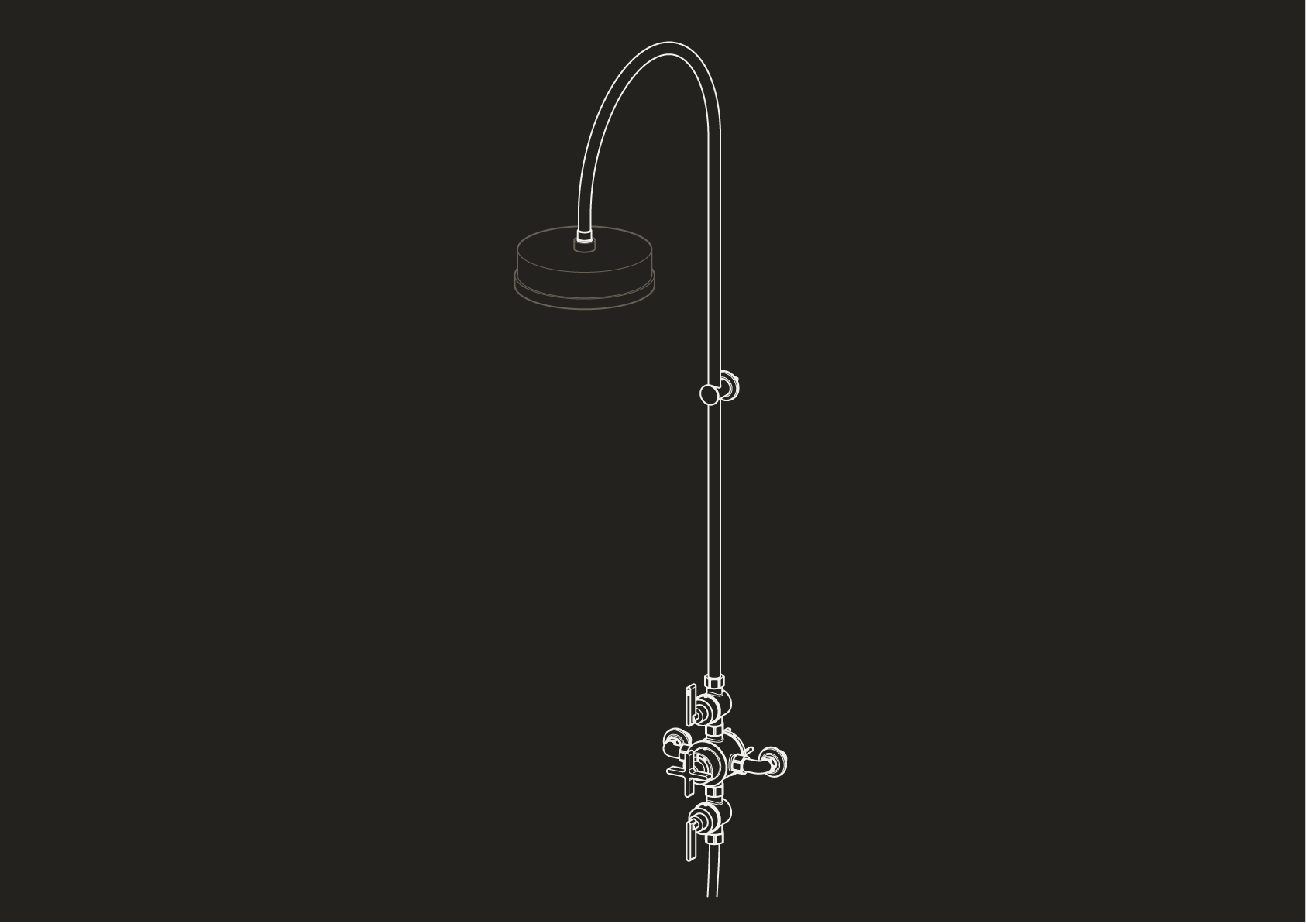 Chapter One - Triple Exposed Shower Thermostat with Volume Controls single curve