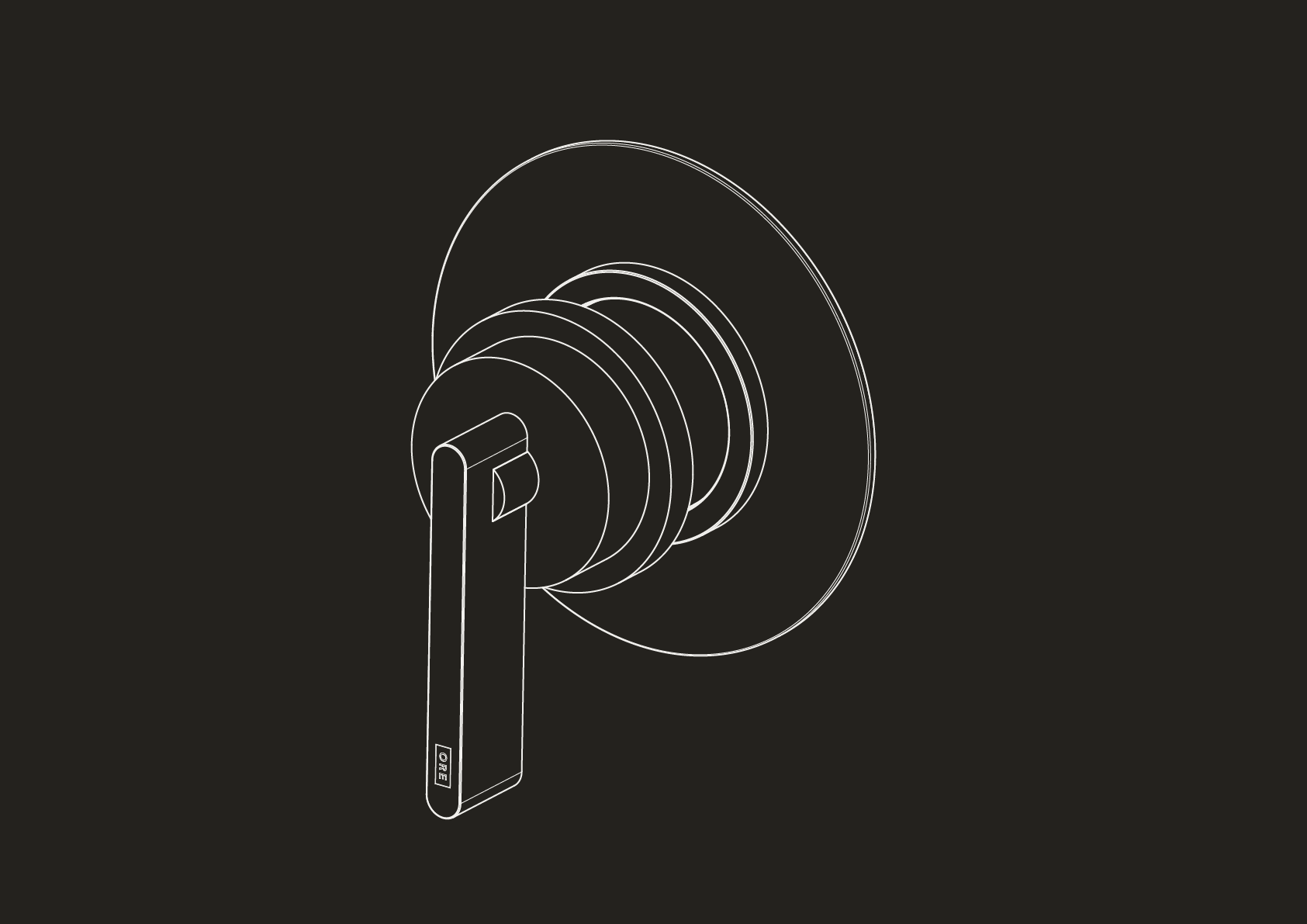Chapter One - Wall Mounted Shower Mixer with Backplate by Studio Ore
