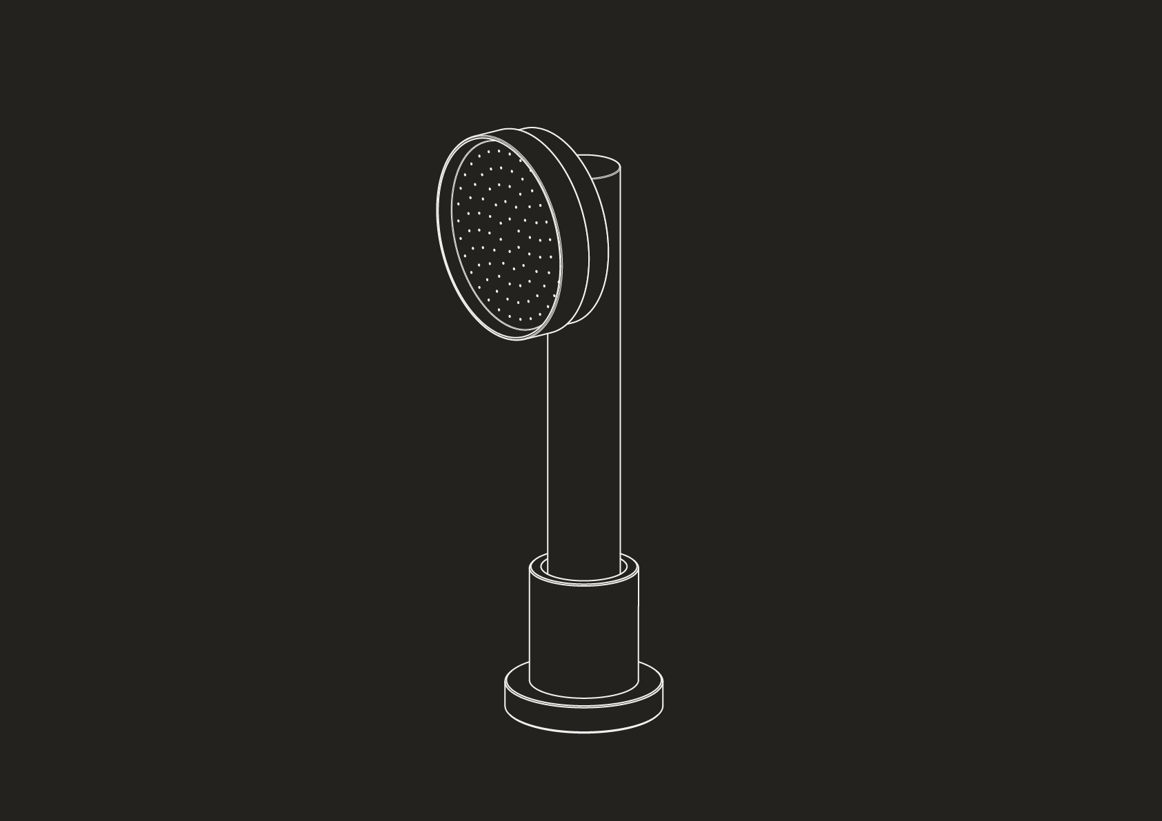 Deck Mounted Rose Hand Shower, Hose and Mount by Studio Ore