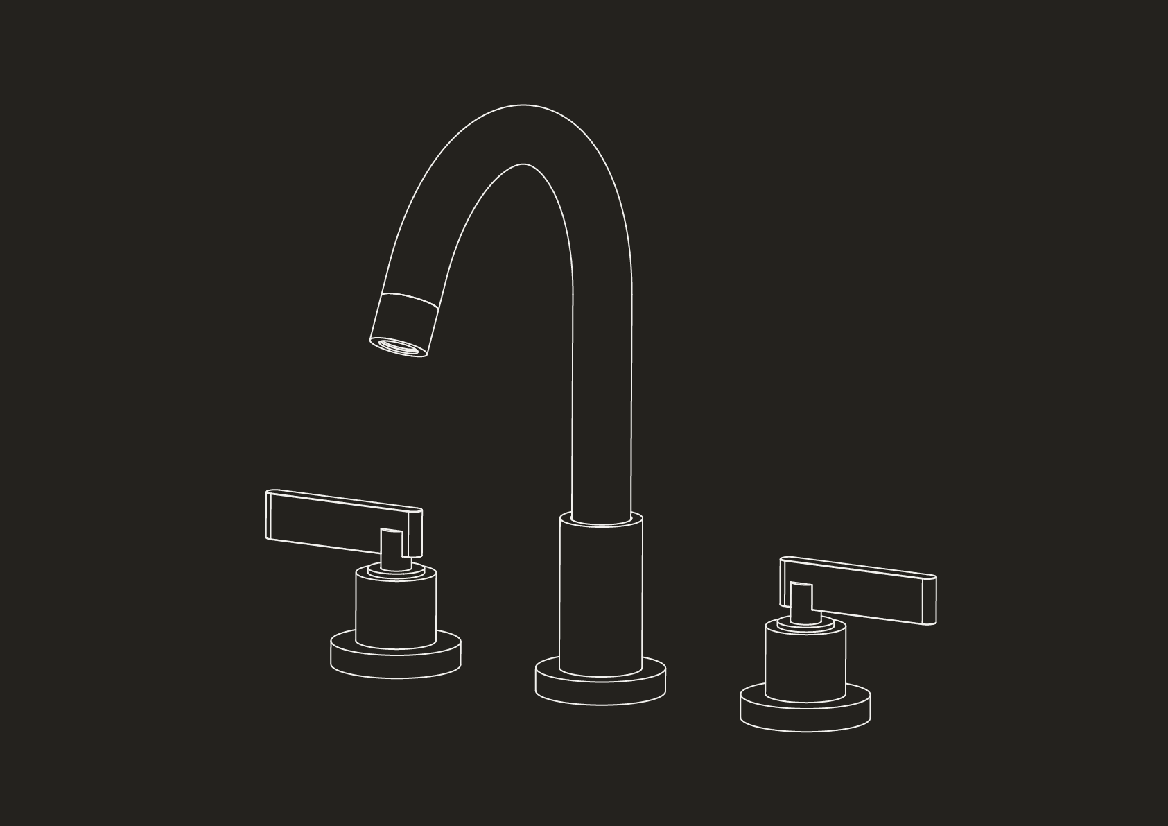 Chapter One - Tall Three Hole Deck Mounted Basin Tap by Studio Ore