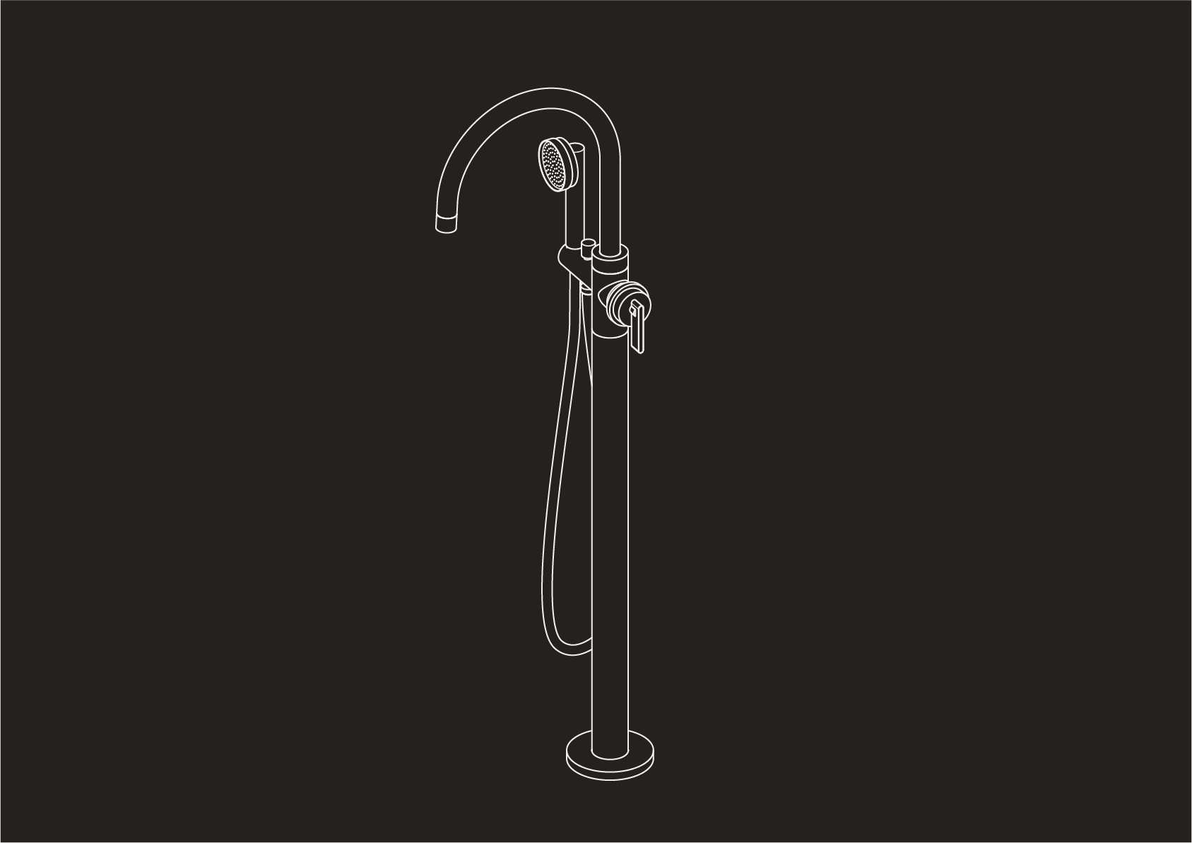 Chapter One - Floor Mounted Bath Mixer with Hand Shower by Studio Ore