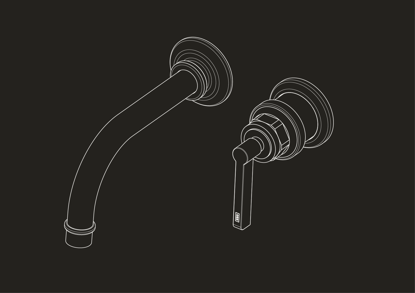 Chapter Two - Two Hole Wall Mounted Basin Mixer by Studio Ore