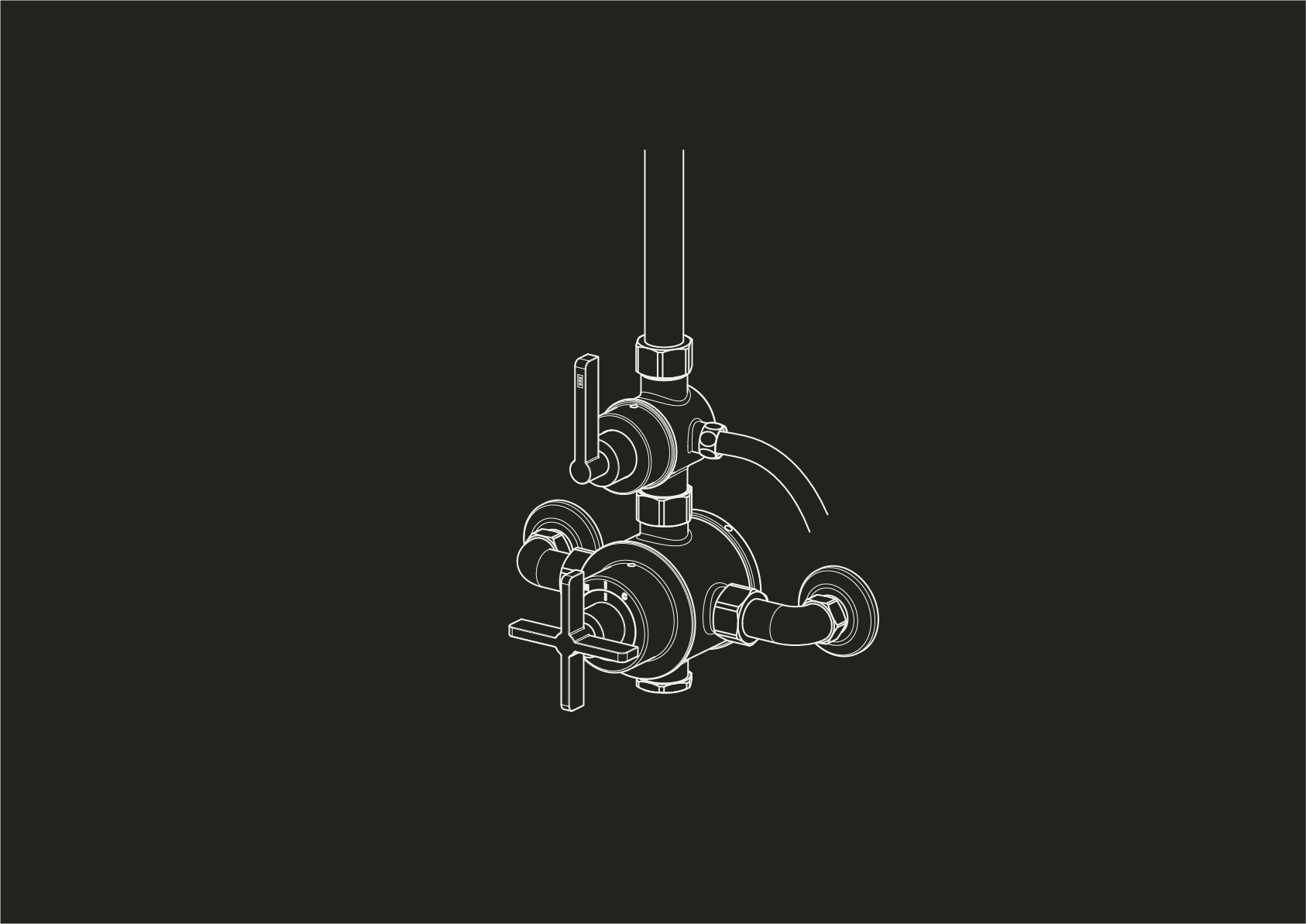 Chapter Two - Dual Exposed Shower Thermostat with Two Ways Diverter by Studio Ore