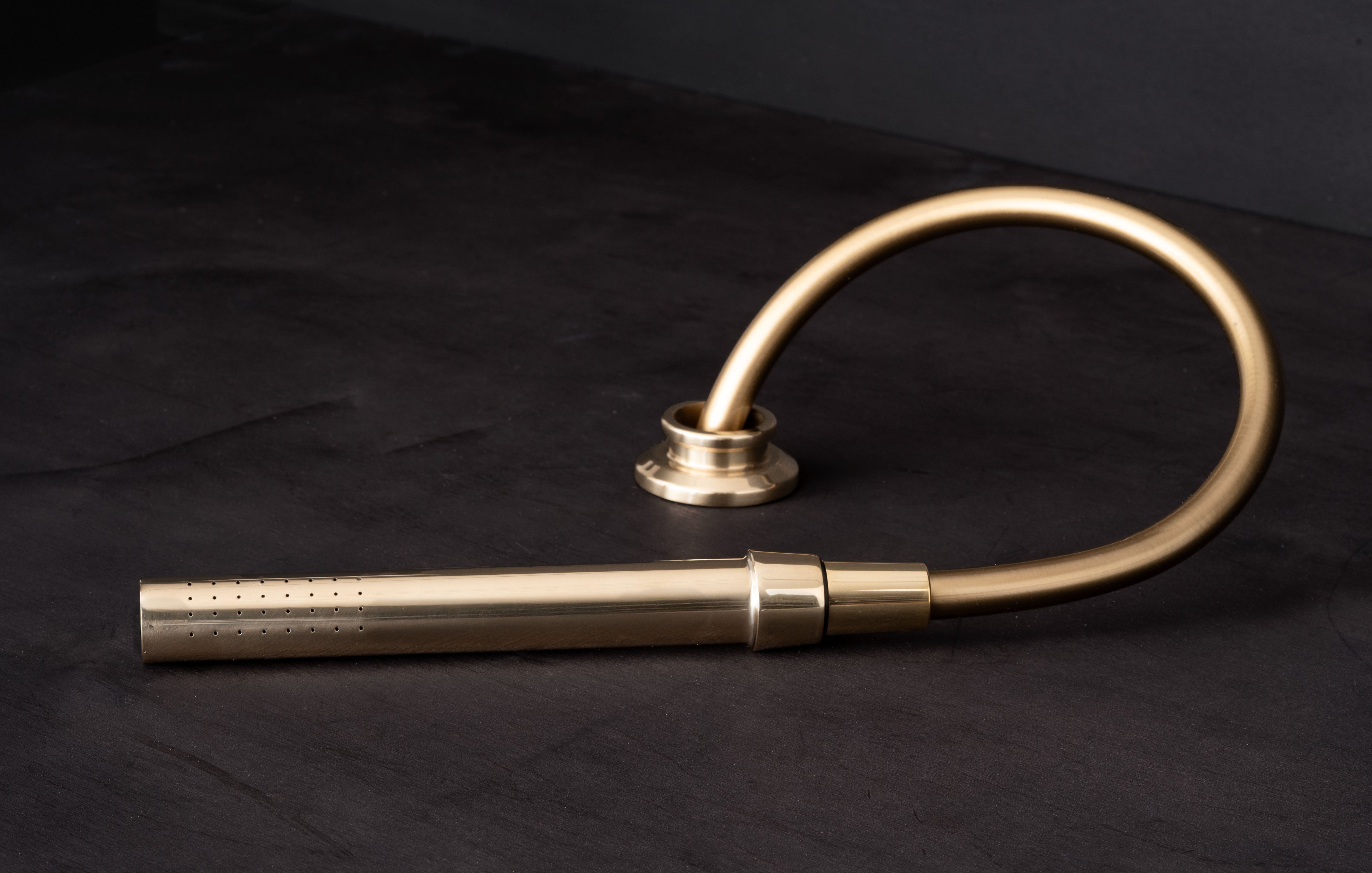 Chapter Two - Deck Mounted Cylindrical Hand Shower, Hose and Mount by Studio Ore
