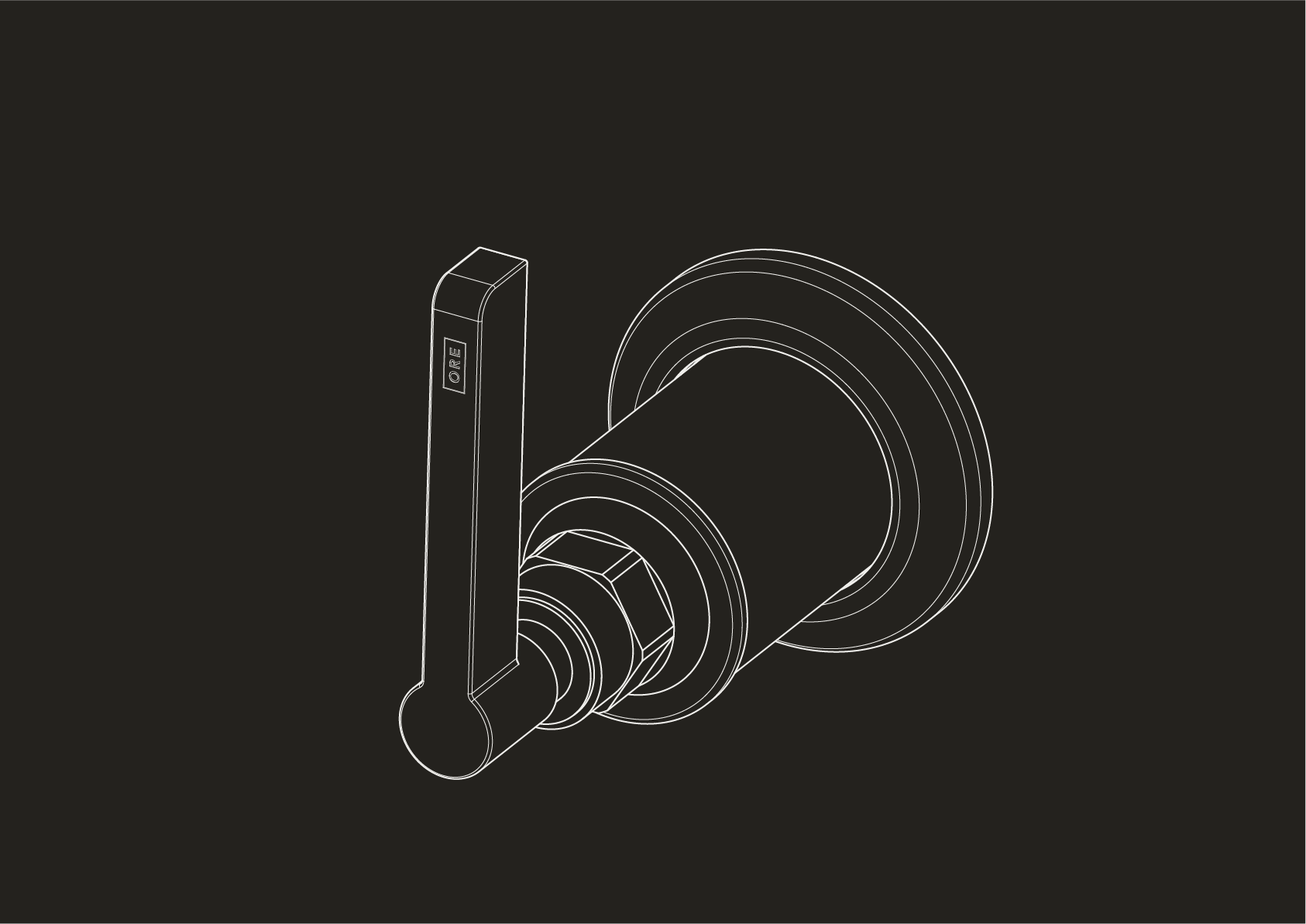 Chapter Two - Wall Mounted Three Ways Diverter with Wall Ring by Studio Ore