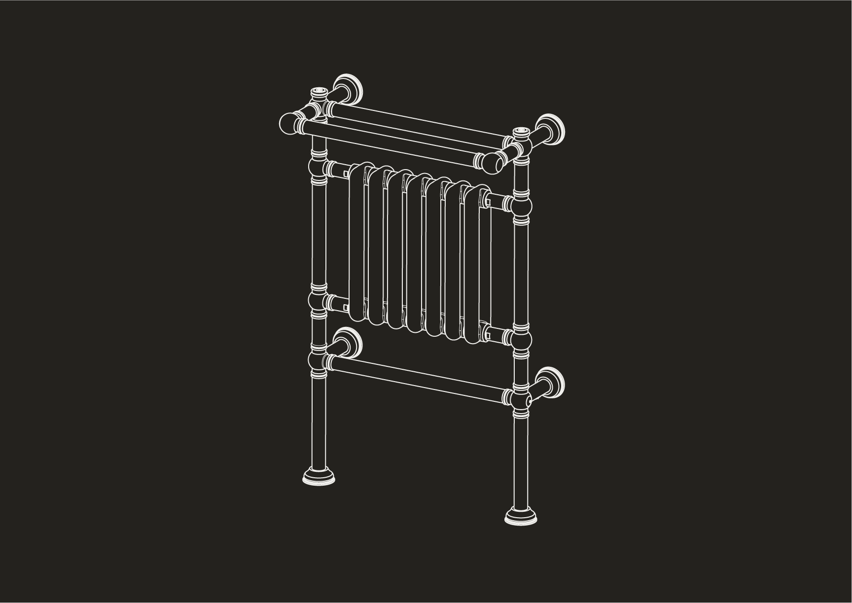 Traditional Floor Standing Electric Towel Warmer with Aluminium Radiator