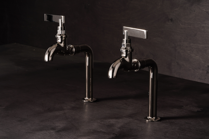 Studio Ore's bib taps in polished nickel.