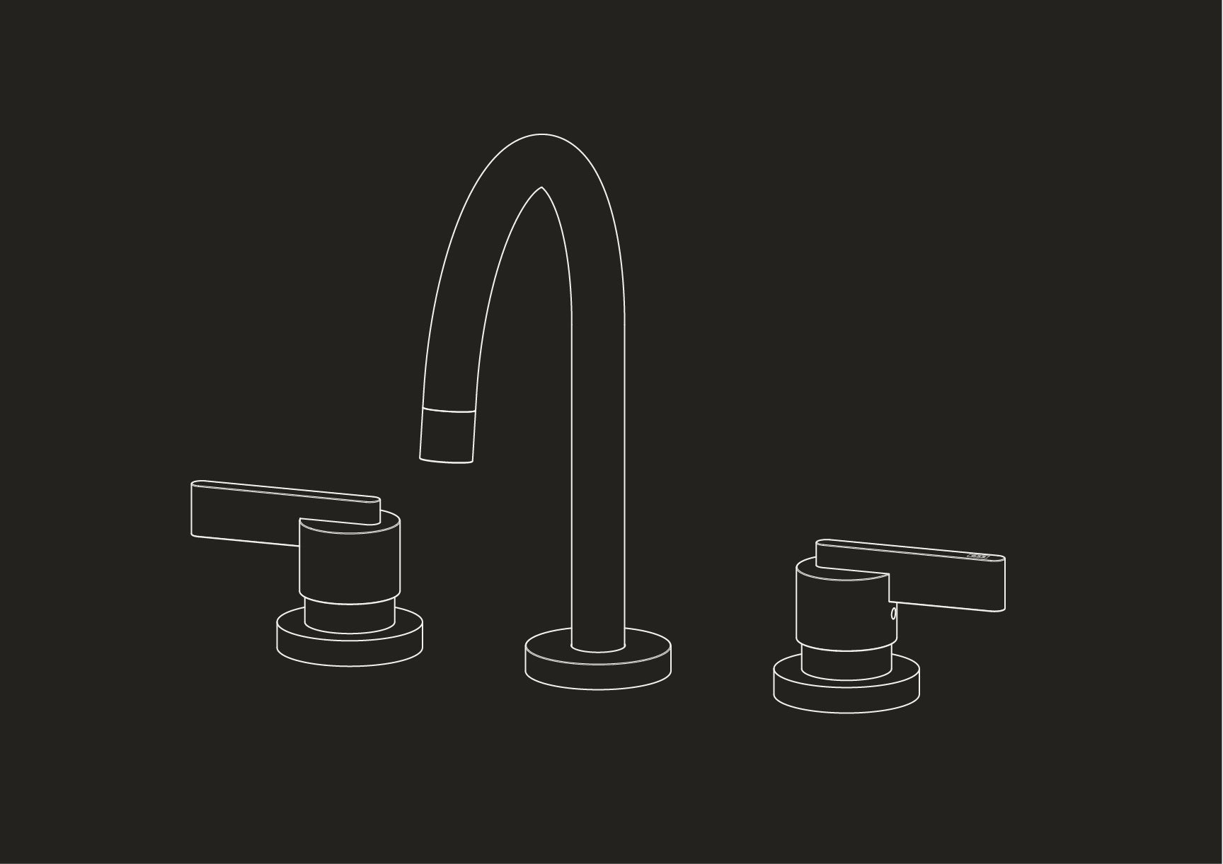 Chapter Three - Deck Mounted Three Hole Basin Tap with Single Curve Spout