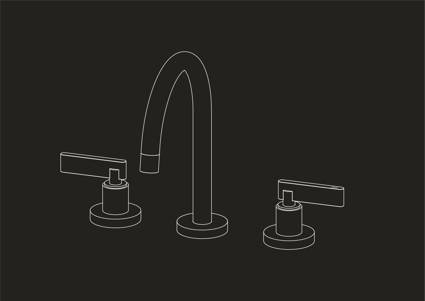 Chapter One - Deck Mounted Three Hole Basin Tap with Single Curve Spout