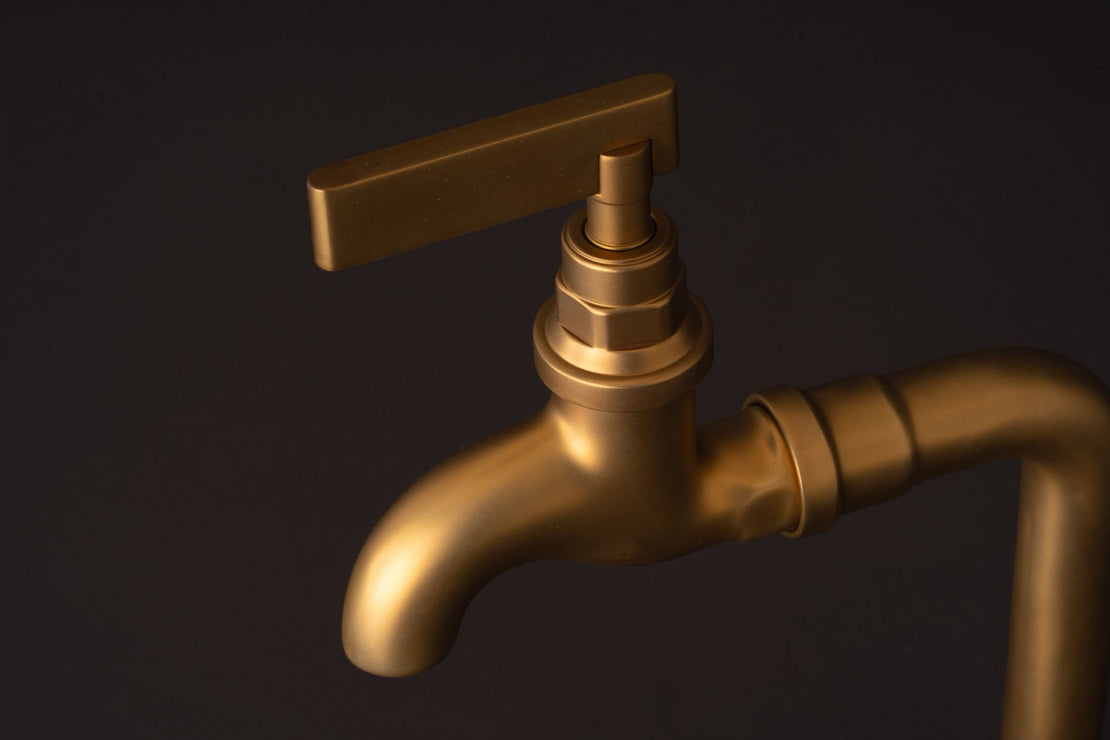 Lacquered Aged Brass Finish close up of Studio ORE Bib Tap