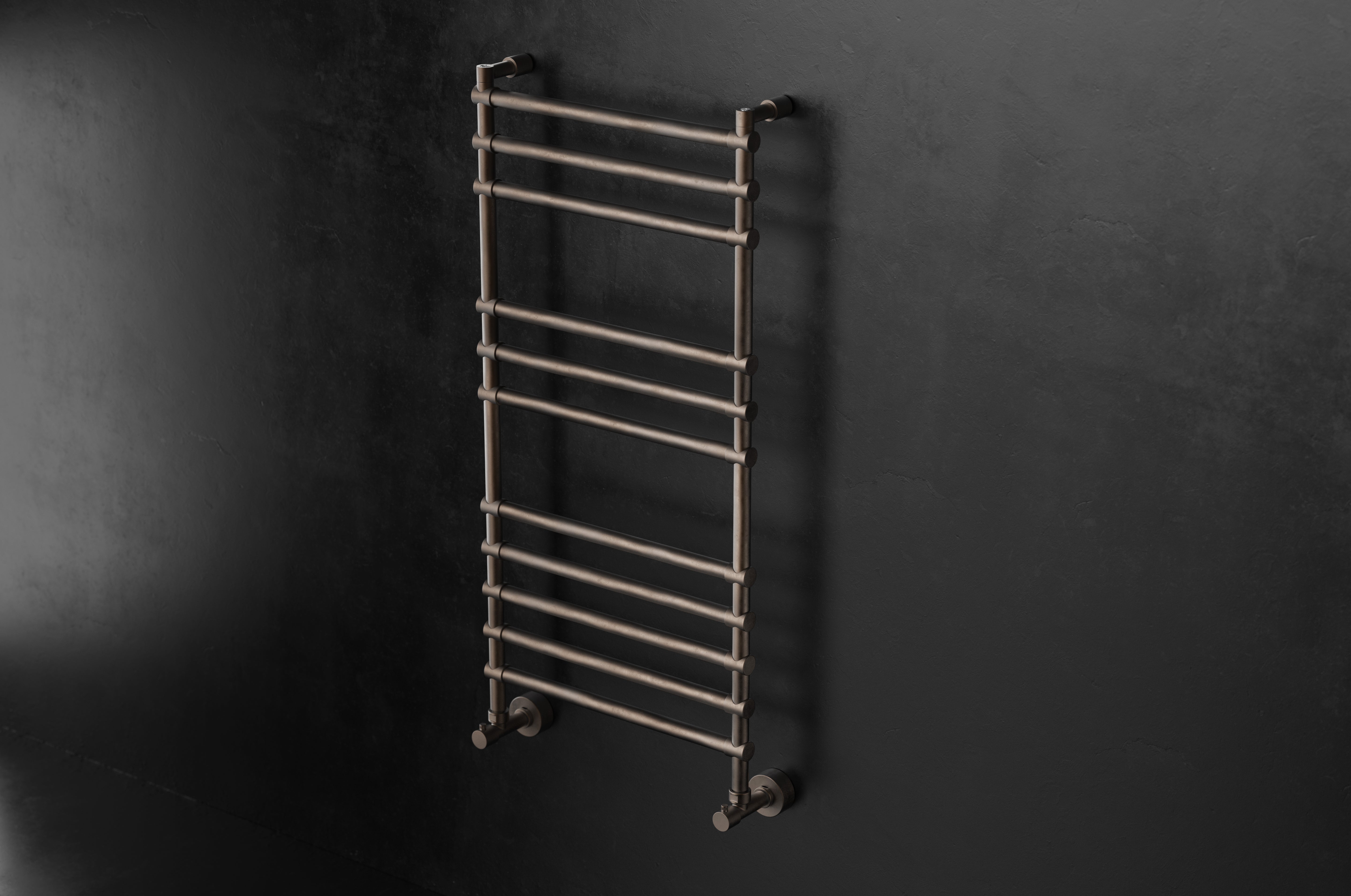 Plumbed-In, Tall Wall-Mounted Towel Warmer by Studio Ore