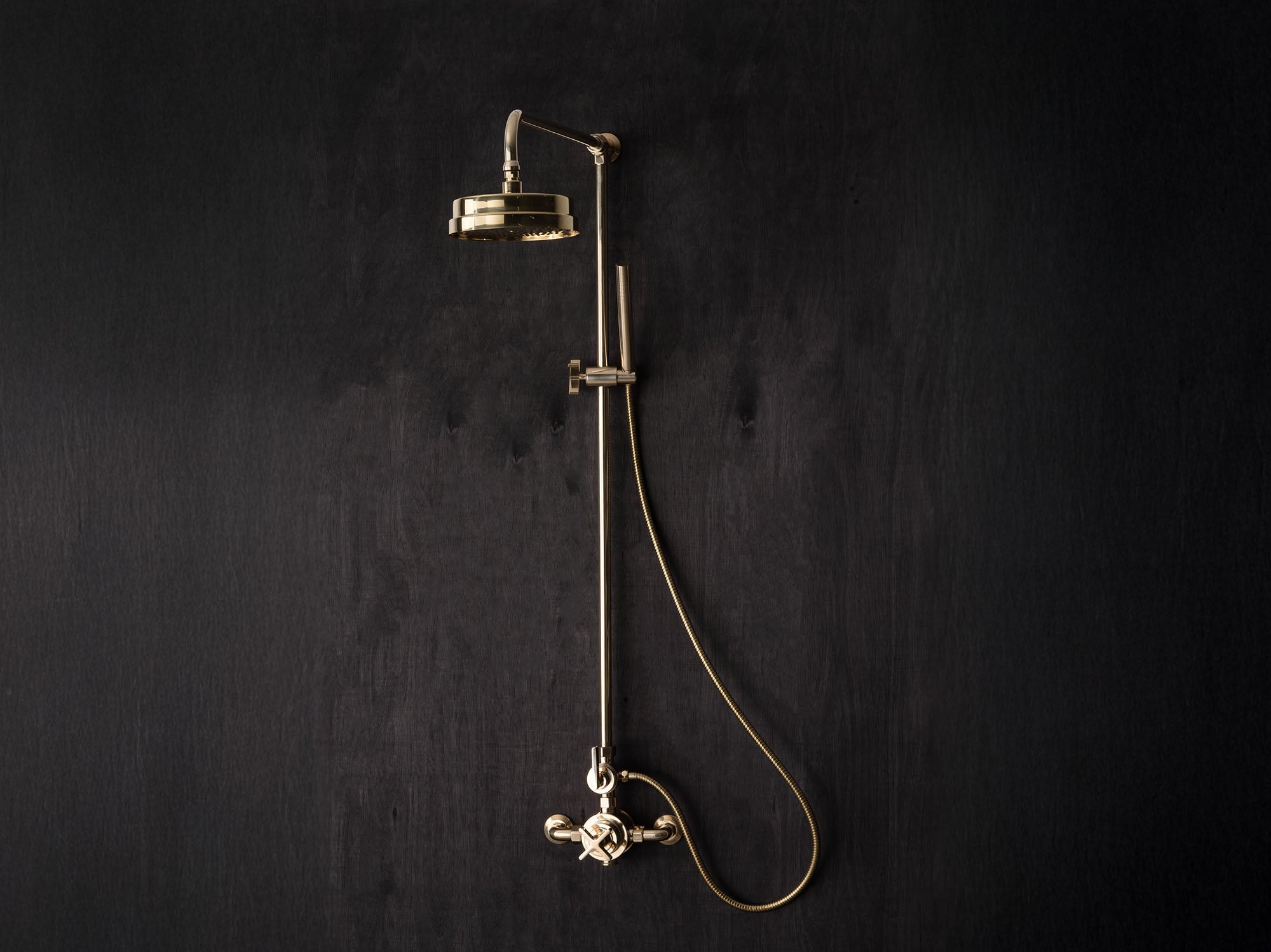 Chapter One - Dual Exposed Shower Thermostat with Diverter, Hand Shower on Riser by Studio Ore