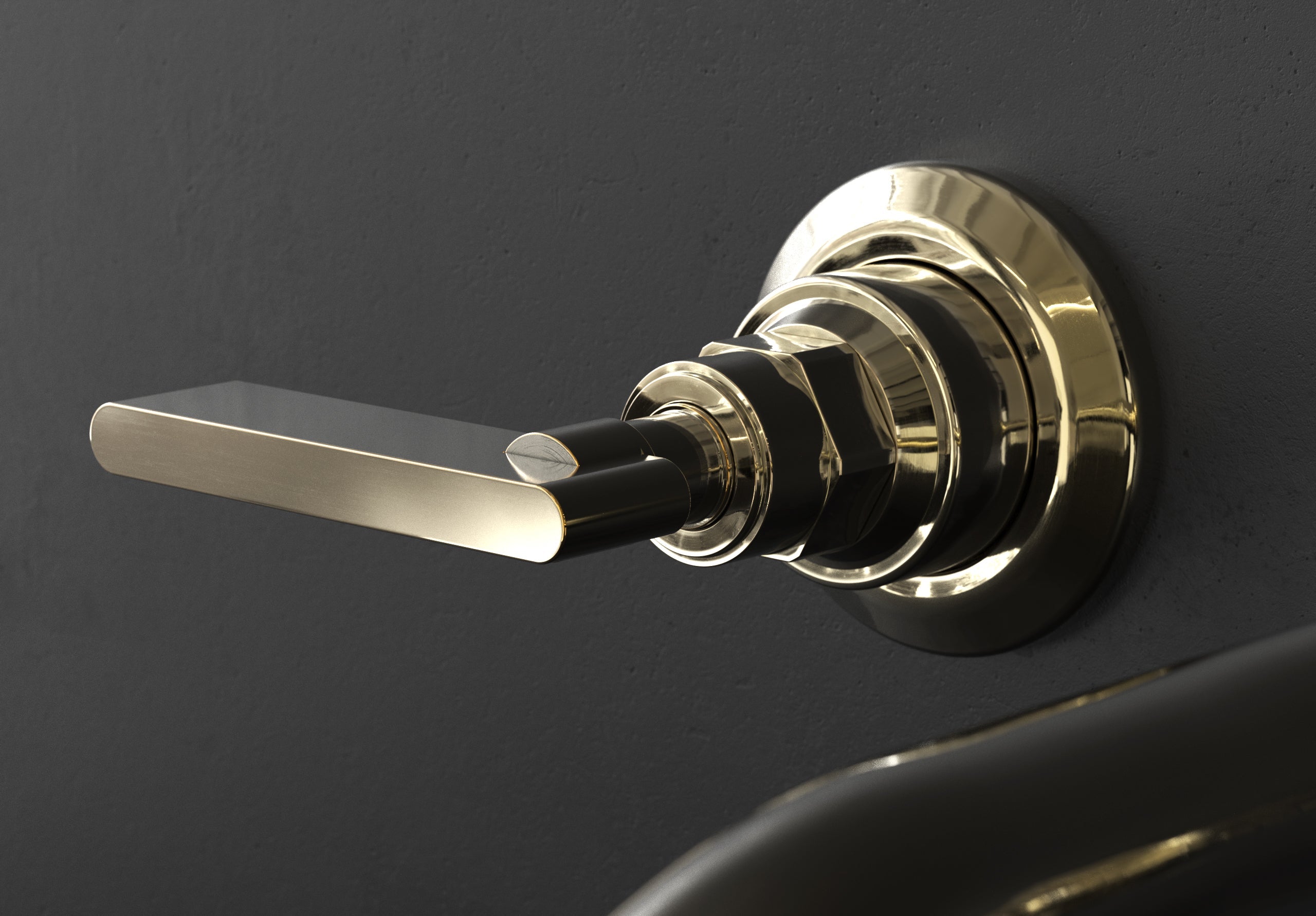 Chapter Two - Long Spout Three Hole Wall Mounted Basin Tap by Studio Ore