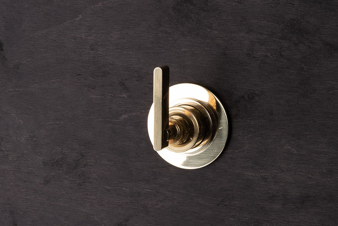 Chapter Two - Wall Mounted Three Way Diverter with Small Circular Backplate by Studio Ore