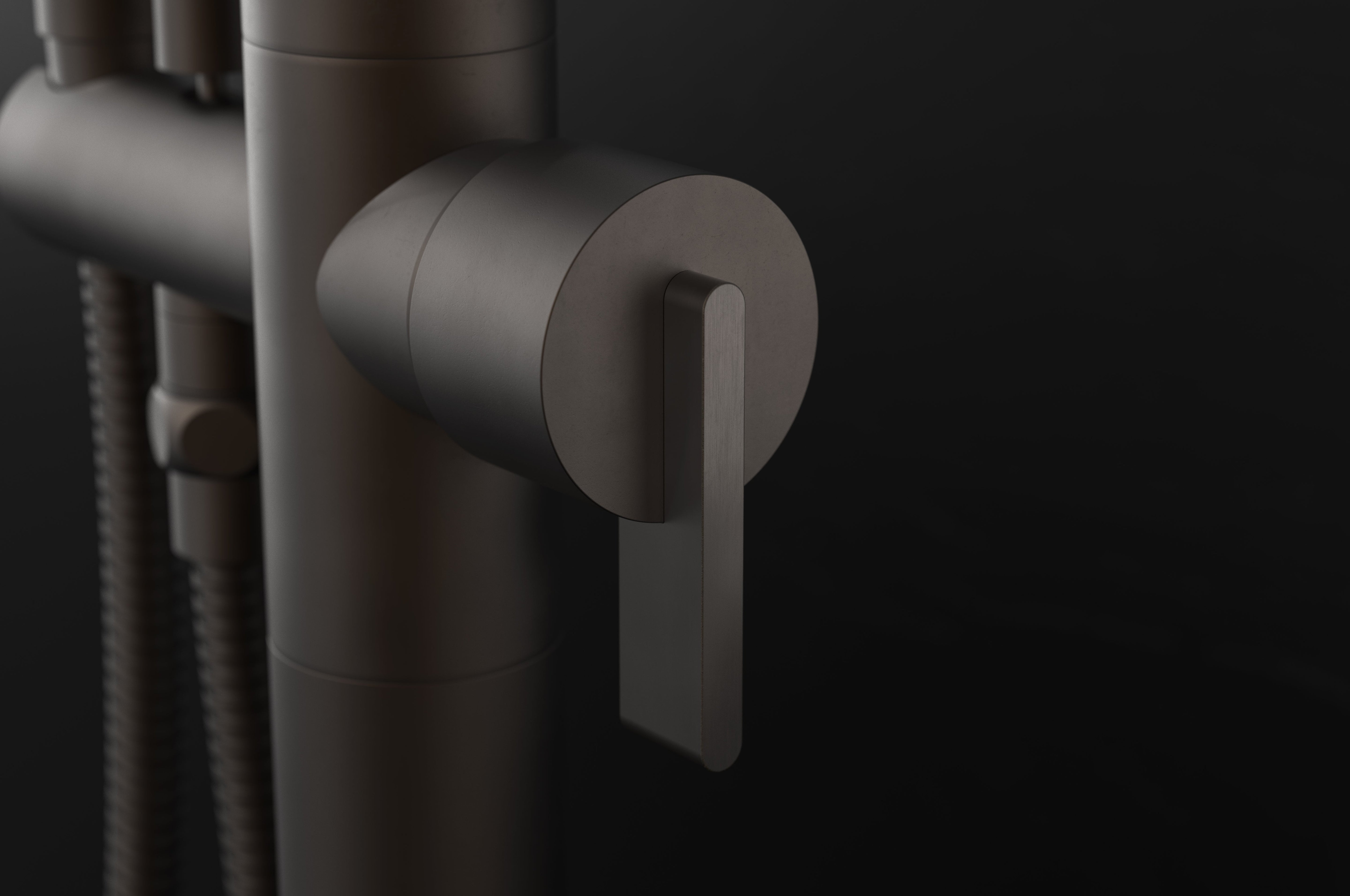 Chapter Three - Floor Mounted Bath Mixer with Hand Shower by Studio Ore