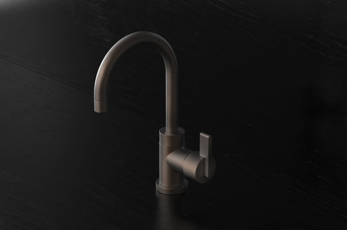 Studio Ore Chapter Three Deck Mounted Basin Mixer with Lever handle in bronze