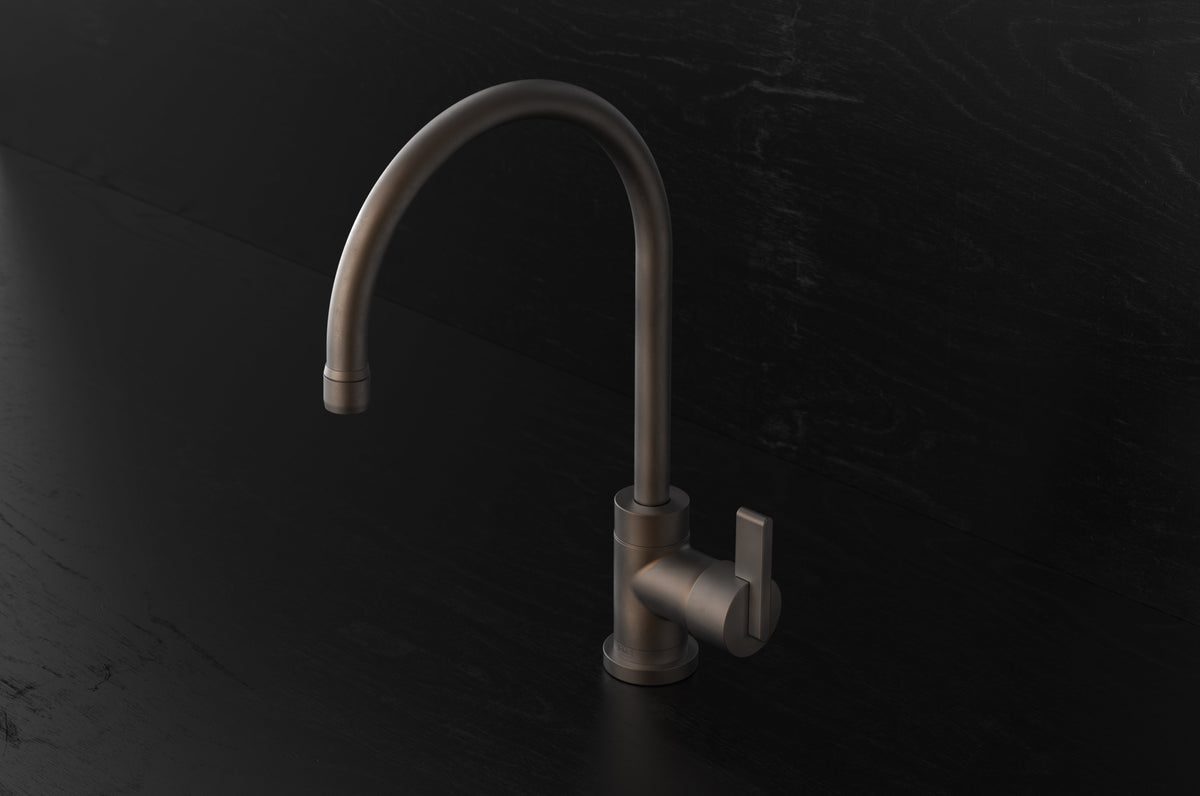 Studio Ore Chapter Three Deck Mounted Kitchen Mixer with Lever handle in bronze