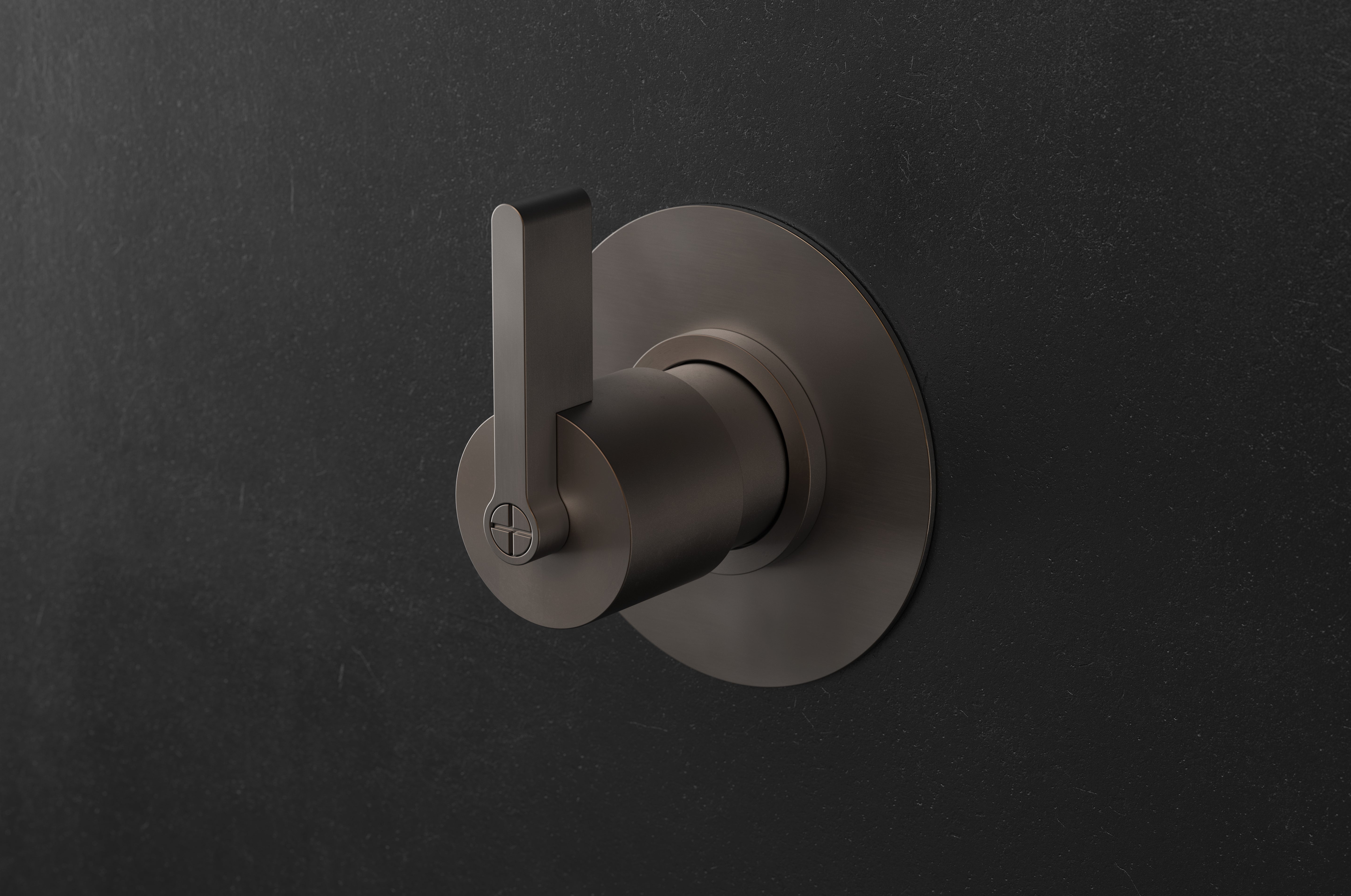 Chapter Three - Wall Mounted Three Way Diverter with Large Circular Backplate by Studio Ore