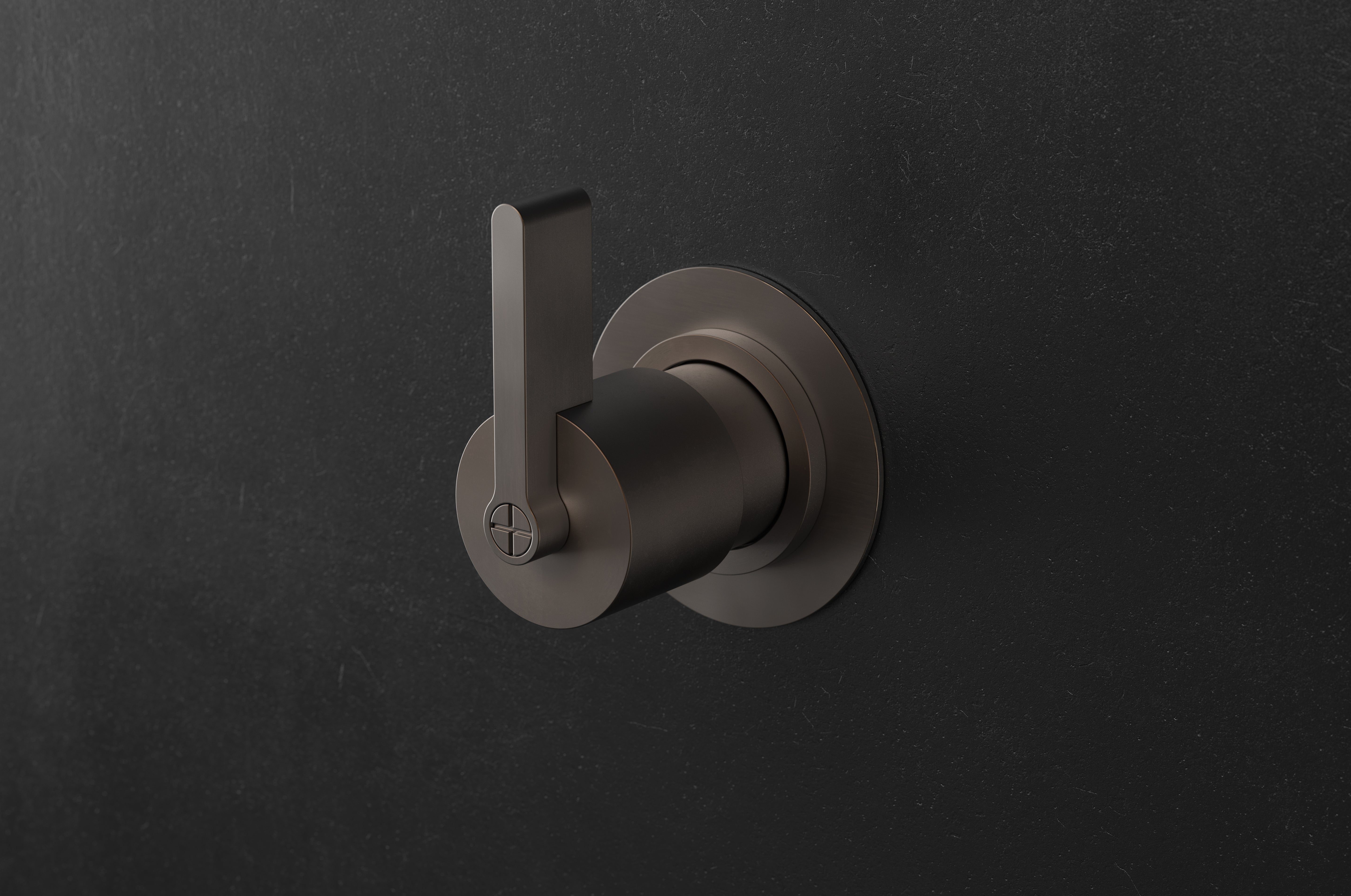 Chapter Three - Wall Mounted Three Way Diverter with Small Circular Backplate by Studio Ore