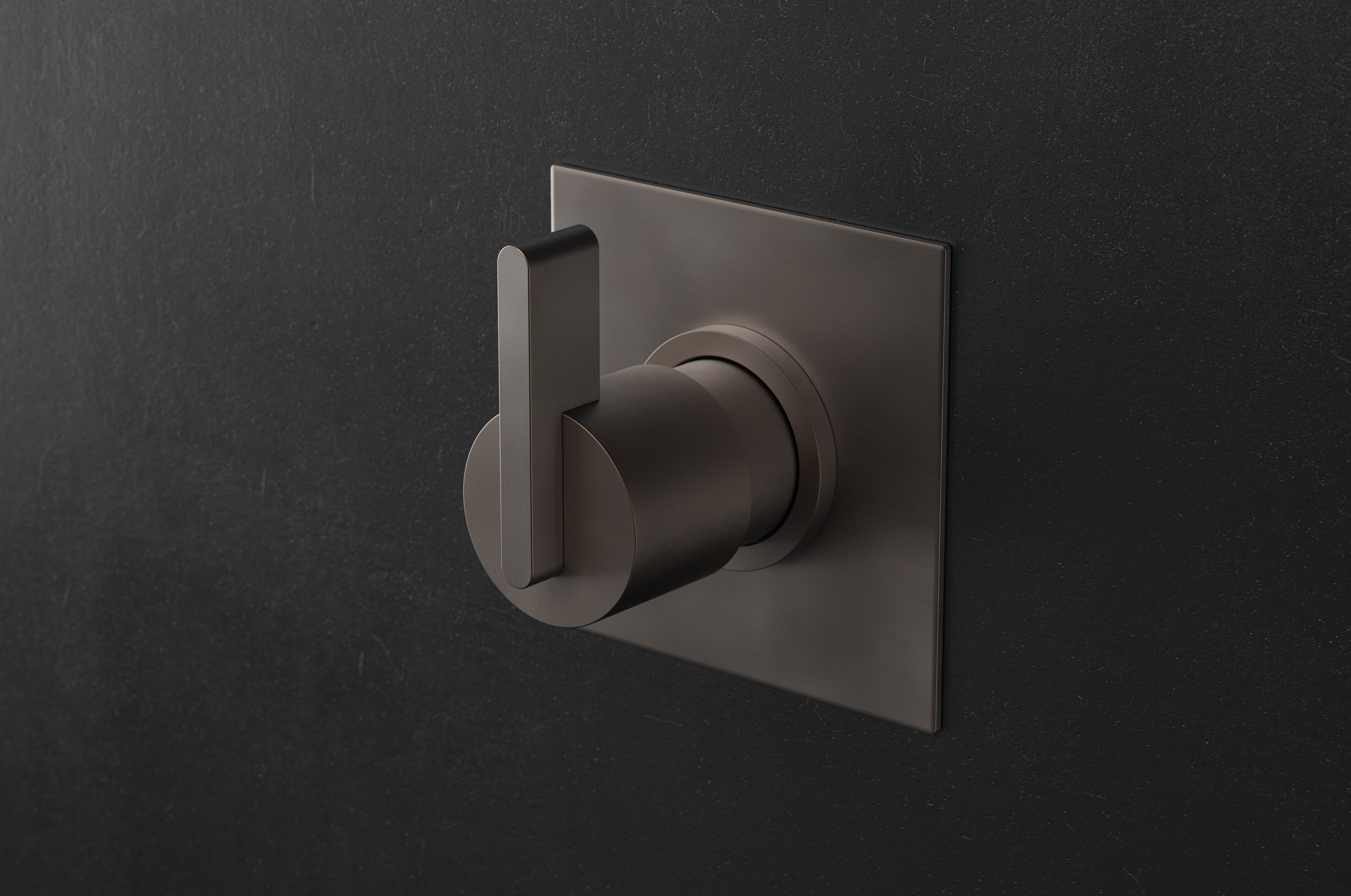 Chapter Three - Wall Mounted Three Way Diverter with Large Square Backplate by Studio Ore