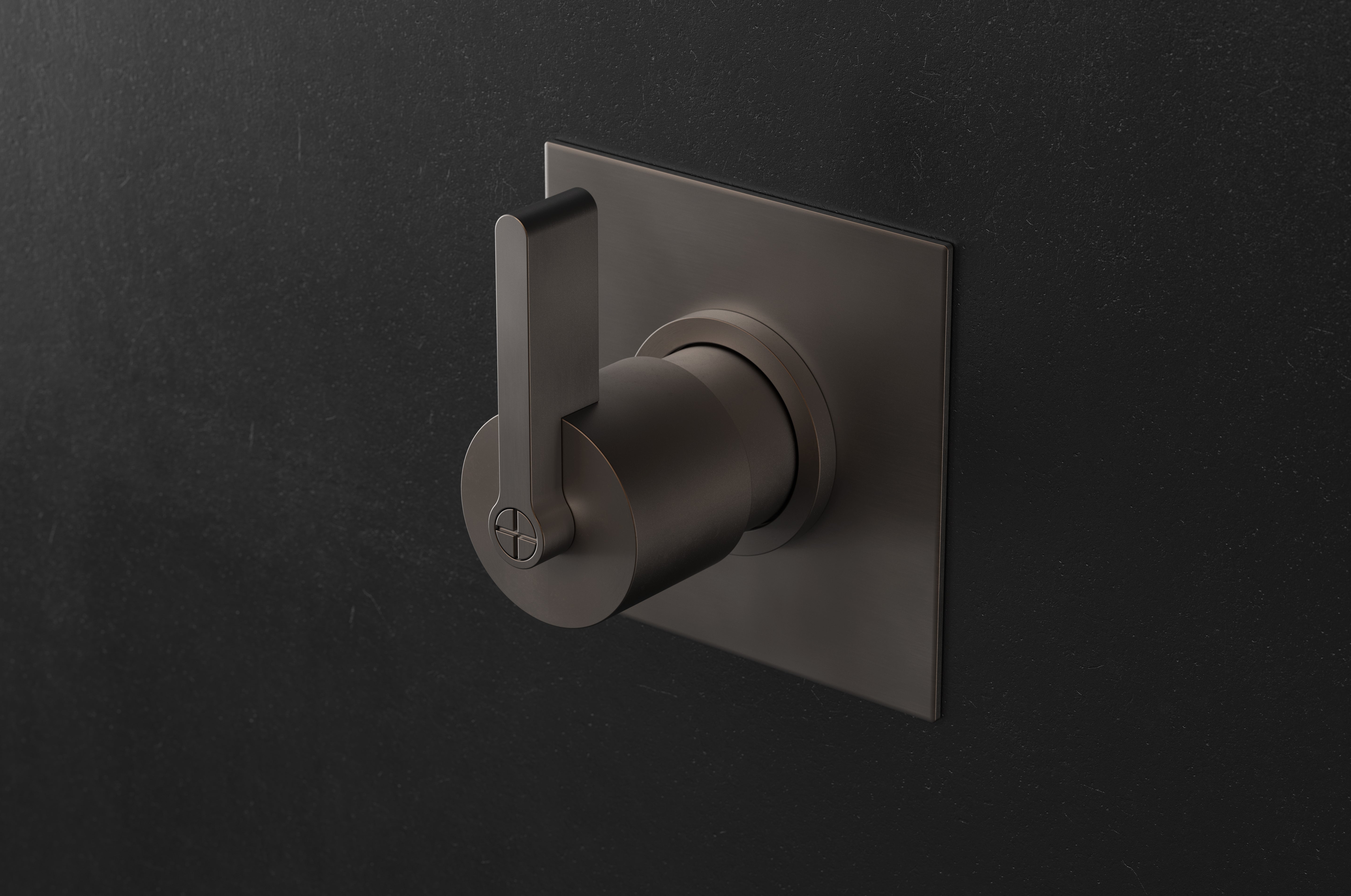 Chapter Three - Wall Mounted Three Way Diverter with Large Square Backplate by Studio Ore