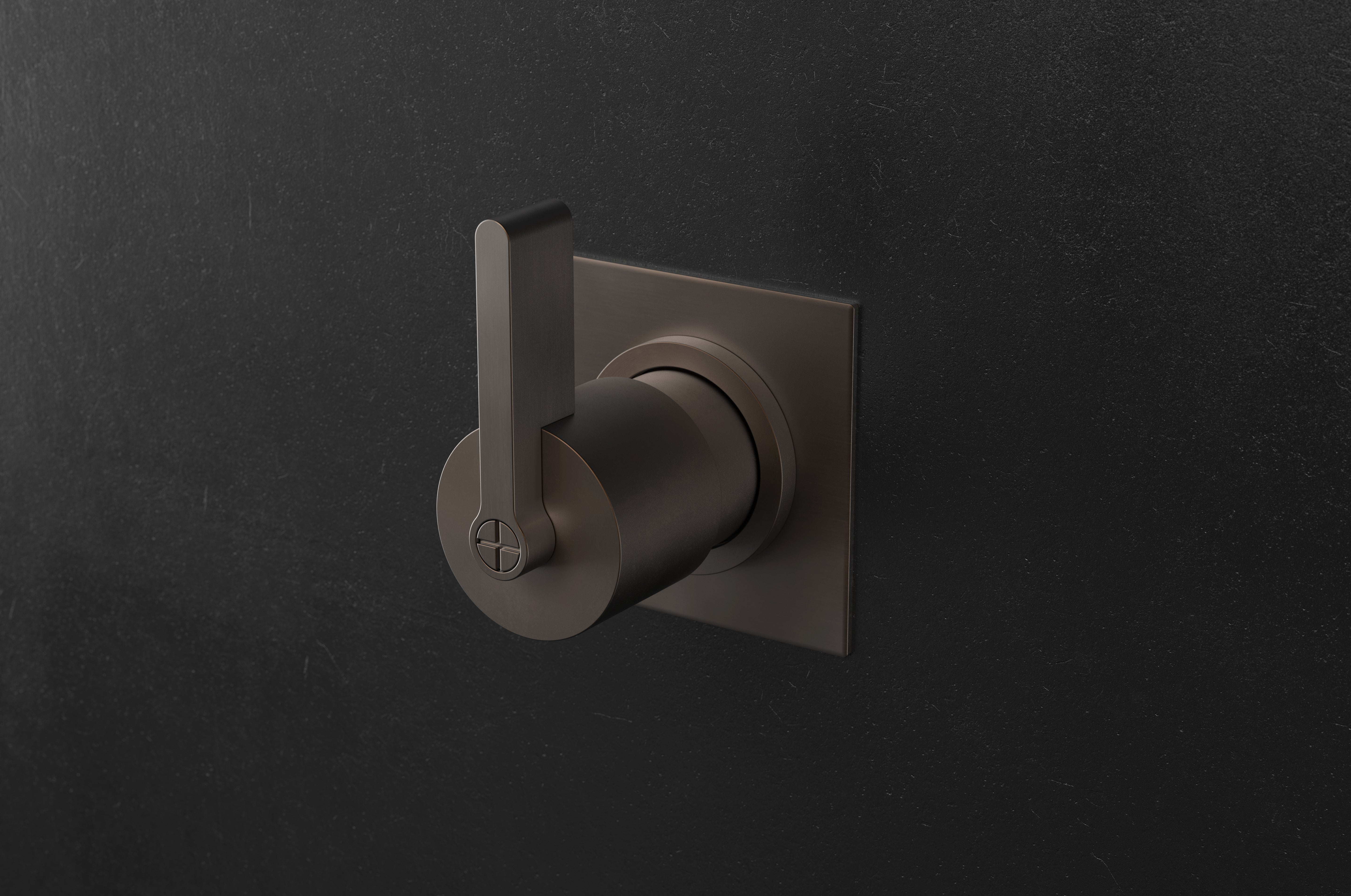 Chapter Three - Wall Mounted Three Way Diverter with Small Square Backplate by Studio Ore