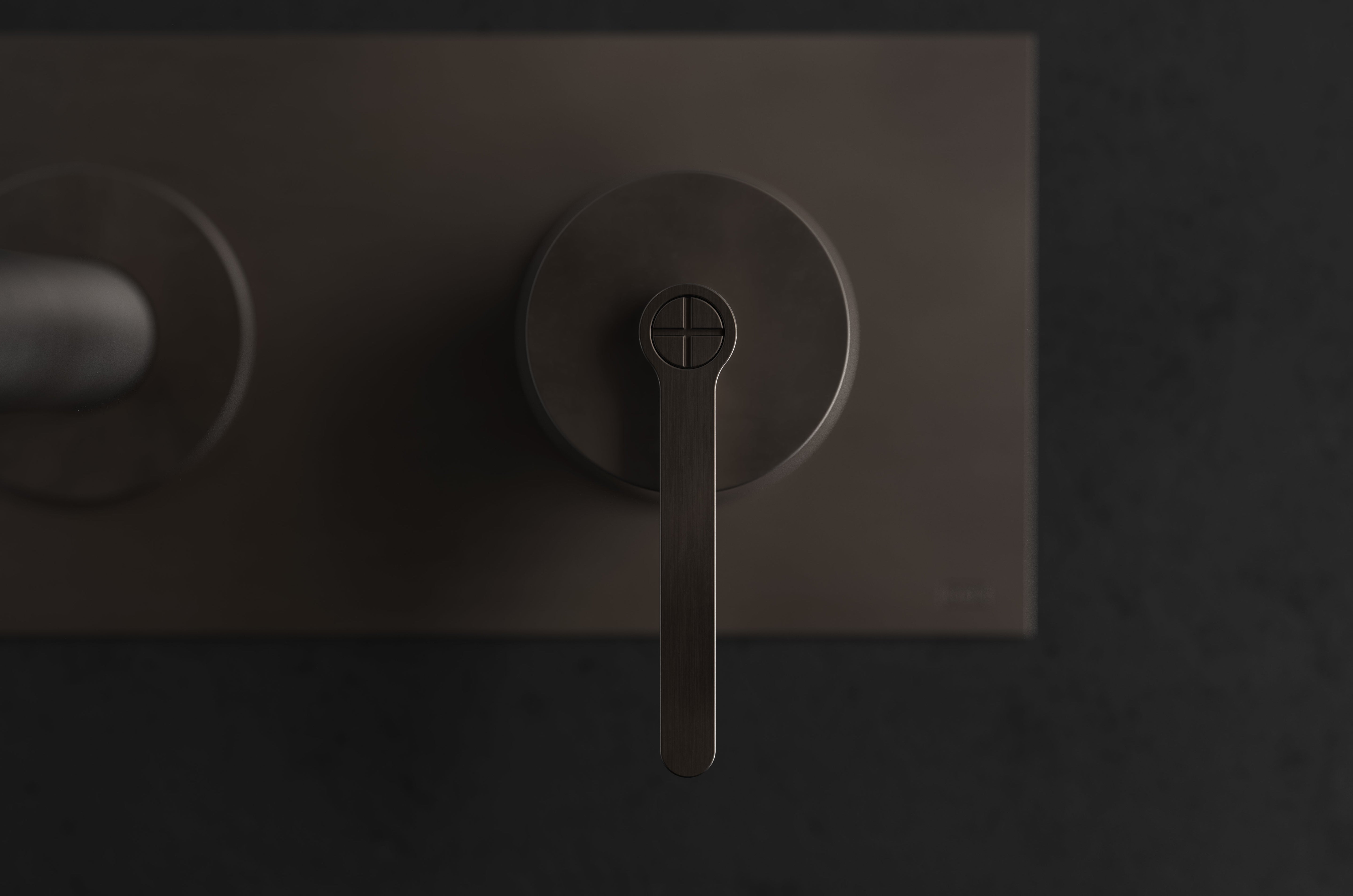 Chapter Three - Long Spout Wall Mounted Two Hole Mixer with Backplate by Studio Ore