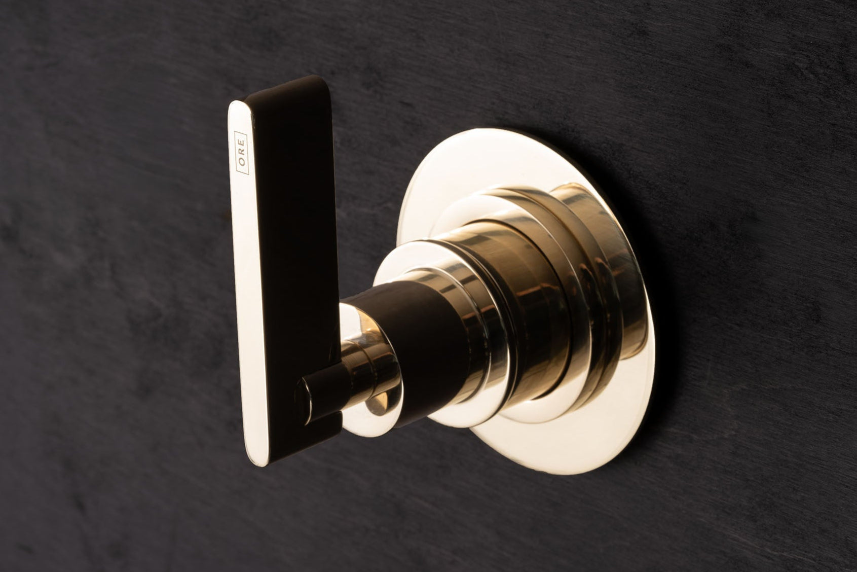 Chapter One - Wall Mounted Three Way Diverter with Small Circular Backplate by Studio Ore